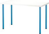 Письменный стол Ikea Линнмон/Адильс (белый/синий) [691.336.01]