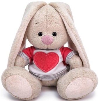 Классическая игрушка Зайка Ми в белой толстовке с сердцем 15 см SidX-360