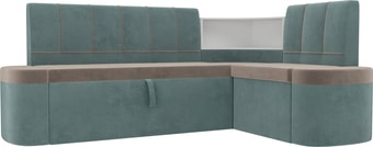 Угловой диван Mebelico Тефида 107509 (левый, коричневый/бирюзовый)