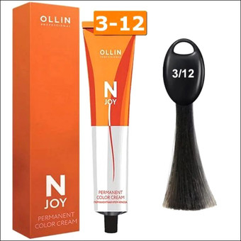 Крем-краска Ollin Professional N-Joy Color Cream 3/12 темный шатен пепельно-фиолетовый 100 мл