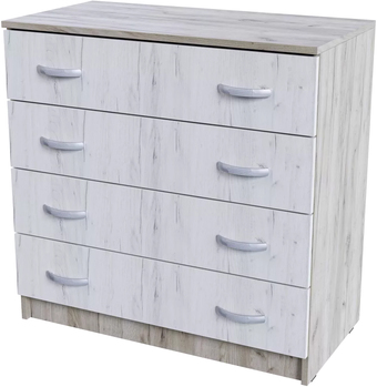 Комод Стендмебель Бася КМ-554-М (дуб крафт белый/дуб крафт серый)