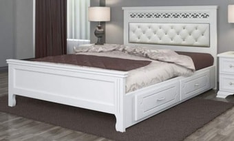 Кровать Bravo Мебель Грация 200x140 (с ящиками, античный белый)