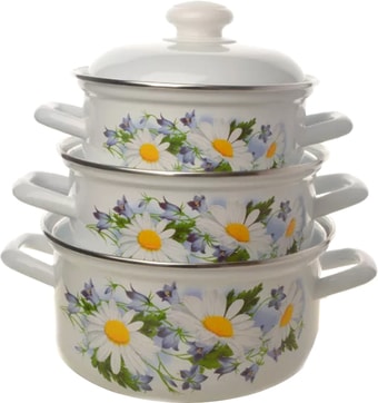 Кастрюля Лысьвенские эмали Ромашковое поле С-124АП2/4