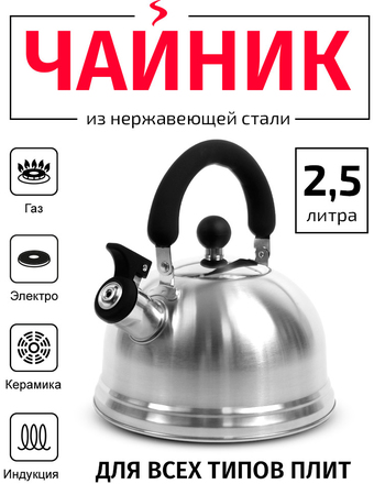 Чайник со свистком TimA WTK160