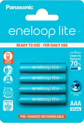 Аккумуляторы Panasonic Eneloop Lite AAA 550mAh 4 шт. [BK-4LCCE/4BE]