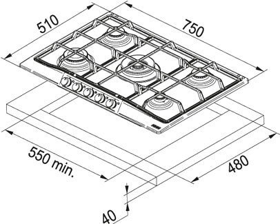 Варочная панель Franke FHTL 755 4G TC OA C