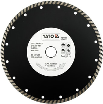 Отрезной диск алмазный Yato YT-6025