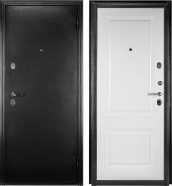 Металлическая дверь Guard Классика MG60 87х205 правая (черное серебро/белый ясень)