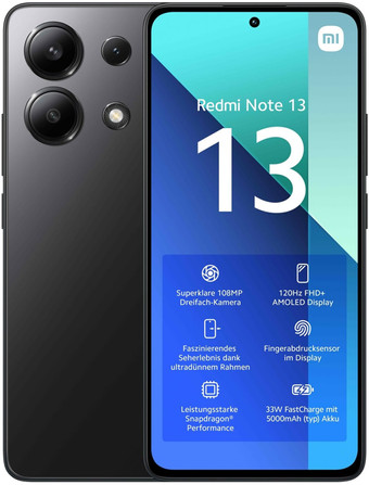 Смартфон Xiaomi Redmi Note 13 8GB/256GB с NFC международная версия (полуночный черный)