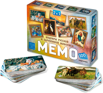 Настольная игра Нескучные игры Мемо 2 в 1 . Мировые шедевры и Картины русских художников 8536