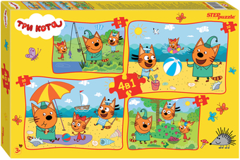 Набор пазлов Step Puzzle Три кота 4 в 1 92314 (114 эл)