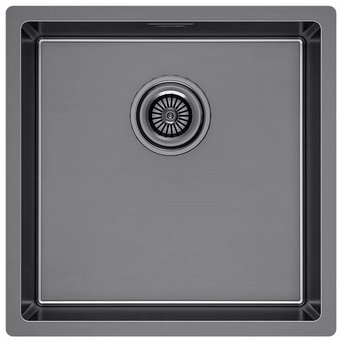Кухонная мойка Paulmark Lassan 44 UNI LA44-GM (черный/вороненая сталь)