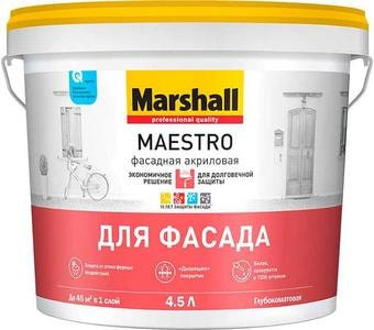 Краска Marshall Maestro Фасадная BW 4.5 л (глубокоматовый белый)