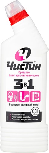 Средство для ванных комнат ЧисТин Санитарно-гигиеническое 3в1 750 г
