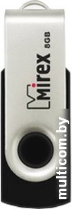 USB Flash Mirex SWIVEL RUBBER BLACK 8GB (13600-FMURUS08)