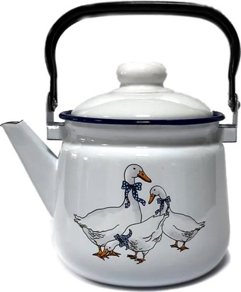 Чайник без свистка Эмаль Гуси 01-2711н/4М