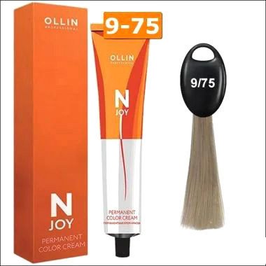 Крем-краска Ollin Professional N-Joy Color Cream 9/75 блондин коричнево-махагоновый 100 мл