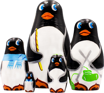 Развивающая игра Брестская Матрешка Семья пингвинов (набор 5 шт)