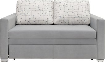 Диван Krones Афродита 195x100 (велюр/жаккард/серый/рисунок молочно-серый)