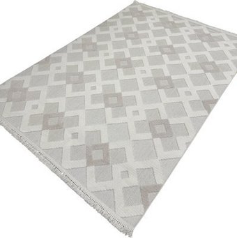 Ковер для жилой комнаты Radjab Carpet Поло Прямоугольник EN 261 12452RK (0.8x1.5, Cream/Beige)