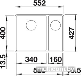 Кухонная мойка Blanco Subline 340/160-F (кофе)