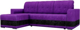 Угловой диван Mebelico Честер 61108 (левый, велюр, фиолетовый/черный)