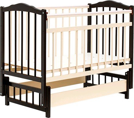 Детская кроватка Bambini 03 (темный орех/слоновая кость)