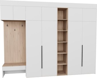 Стенка Рэйгрупп Рэй P245-B12-1-EBE В12-1 (дуб элисон/белый премиум)
