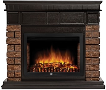 Портал Firelight Bricks Wood 25 (камень темный/шпон венге)