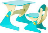 Детский стол Столики Детям Буслик Б-ББ (бежевый/бирюзовый)