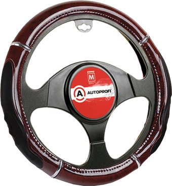 Оплетка на руль Autoprofi GL-1025 RD.WOOD (M) (красный)