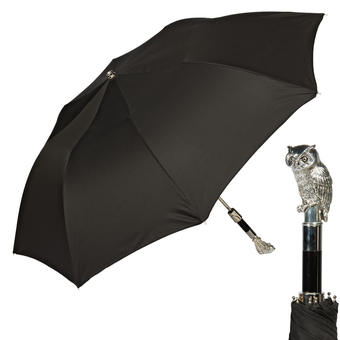 Зонт Pasotti Auto Owl Silver Oxford Black