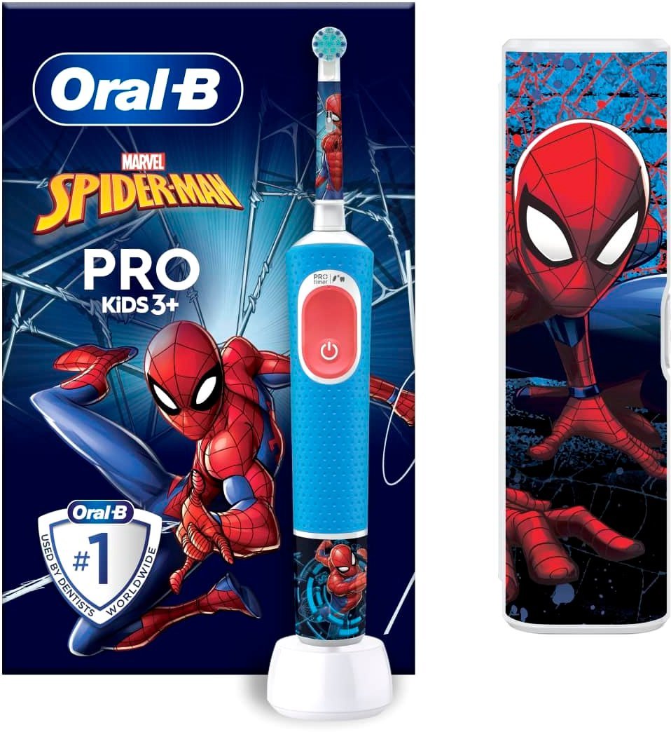 Электрическая зубная щетка Oral-B Vitality Pro Kids D103 Spiderman с футляром