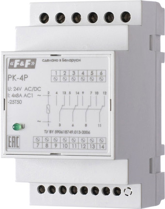 Реле промежуточное Евроавтоматика F&F PK-4P-24 EA06.001.024