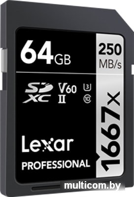 Карта памяти Lexar LSD64GCB1667 SDXC 64GB