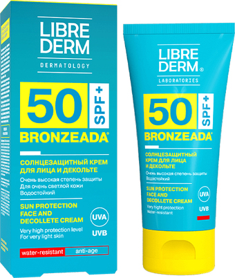 Крем солнцезащитный Librederm Bronzeada для лица и зоны декольте SPF50 (50 мл)