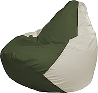 Кресло-мешок Flagman Груша Мега Super Г5.1-59 (тёмно-оливковый/белый)