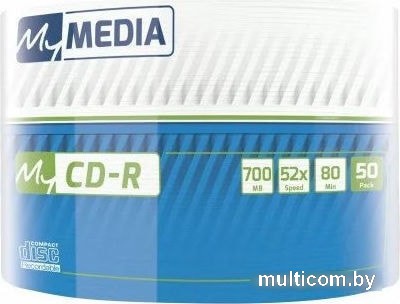 CD-R диск MyMedia 700Mb MyMedia 52x Printable, заливка до центра, 50 шт. 69206