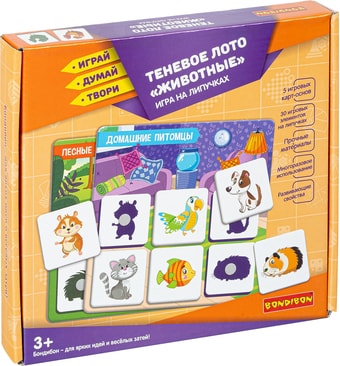 Развивающая игра Bondibon Теневое лото. Животные ВВ4978