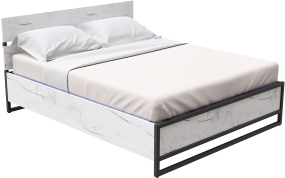 Кровать Millwood Neo Loft КМ-4.6 Л (дуб белый Craft/металл черный)