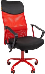 Кресло CHAIRMAN 610 CMet (черный/красный)