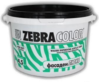 Краска Zebracolor Фасаден Люкс 7.5кг (белый)