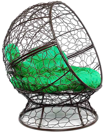 Кресло M-Group Апельсин 11520204 (коричневый ротанг/зеленая подушка)