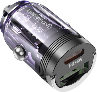 Автомобильное зарядное Borofone BZ26A PD36W+QC3.0 (фиолетовый)