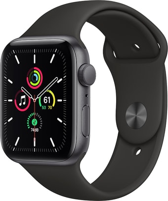 Умные часы Apple Watch SE 44 мм (алюминий серый космос/черный спортивный)