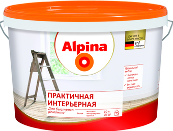Краска Alpina Практичная интерьерная 5 л (белый)