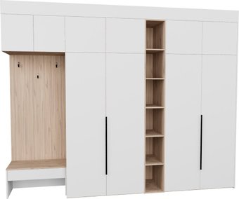 Стенка Рэйгрупп Рэй P245-B11-1-EBE В11-1 (дуб элисон/белый премиум)