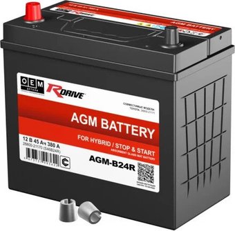 Автомобильный аккумулятор RDrive AGM Asia JL 380A L+ (45 А·ч)