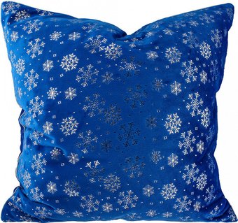 Декоративная подушка Домашняя Мода Новогодний принт (35х35, синий)