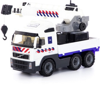 Полесье Volvo автомобиль-кран с поворотной платформой полицейский 77318